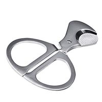 Jascaela Stainless Steel Cigar Cutters Double Cut Blade Guillotine Scissors Accessories for Cigars(Silver-m)