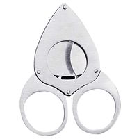 Sun Kea Metal Cigar Cutter Double-Edged Stainless Steel Cigar Scissors in Bat Type with Case (Silver White)