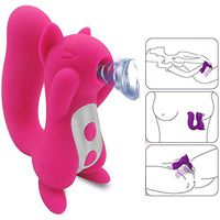 Cute Squirrel Electric Foot Massager with 10-Frequency Vibration and Sucking Function, Powerful and Quiet Vibration Toy, Easy to Clean Waterproof Massage Tool