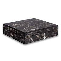 Smoking Set/Cigar Humidors Cedar Wood Lining with Humidifier and Hygrometer Piano Paint Compact Cigarette Case Cigar Cabinet Detachable Partition Marble Pattern Can Accommodate 20 Cigars Men's Gift