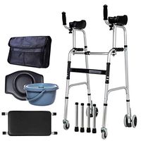 Old Man Walking Walker - Elderly Standard Walkers - Foldable Walker Adjustable Walking Assist Equipped - Rehabilitation Auxiliary Walking Frame for Disabled