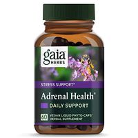 Gaia Herbs Adrenal Health Daily Support, Stress Relief and Adrenal Fatigue Supplement, Holy Basil, Ashwagandha, Rhodiola Adrenal Complex, Vegan Liquid Capsules, 60 Count