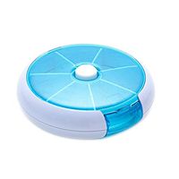 LazyMe Weekly Pill Box Cute Weekly 7 Compartments Large Medicine Organizer (Blue)