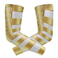 ZZKKO Golden American Flag Cooling Arm Sleeves Cover Uv Sun Protection for Men Women Running Golf Cycling Arm Warmer Sleeves 1 Pair