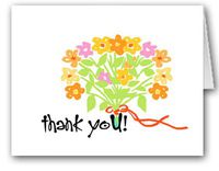 Flower Bouquet Thank You Note Card - Box Set of 10