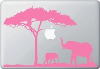 Mom and Baby Elephant Design 2 - Macbook or Laptop Decal Sticker (Color Variations Available) (PINK)