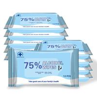 75% Alcohol Disinfectant Cotton Slices, Sterile Alcohol Prep Pads Gauze Pads Individually Wrapped Swap Pad Wet Wipe for Outdoor Skin Cleaning Care 10 Packs,100Wipes