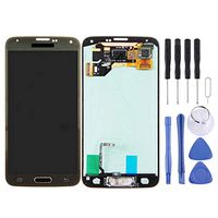 JUNXI Phone case Phone Cover LCD Screen and Digitizer Full Assembly for Galaxy S5 / G9006V / G900F / G900A / G900I / G900M / G900V, G900T, G900W8, G900K, G900L, G900S(Gold)+Highly Recommended