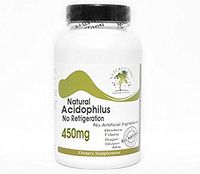 Natural Acidophilus 450mg - 500 Million Live Active Cultures No Refrigeration ~ 100 Capsules - No Additives ~ Naturetition Supplements