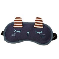 Yonger Rabbit Pattern Cute Cartoon Plush Hot/Cold Eye Mask Comfort Adjustable Blindfold Sleeping Eye Mask Eyes Blindfold With Ice Pack for Hot Cold Therapy Dark Blue