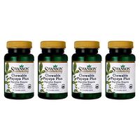 Swanson Chewable Papaya Plus 90 Chwbls Enzyme (4 Pack)