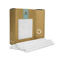 Go Turtle! Biodegradable Paper Straws, 250-pack Biodegradable 0.23 inch (6mm) X 7.75 inch (196mm) Eco-Friendly Paper Drinking Straws for Juices, Shakes, Smoothies, Party Supplies Decorations - White