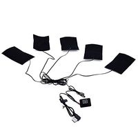 Electric Heating Patches Wraps 1-for-5 Clothes Carbon Fiber Heated Pad Electric Jackets Clothes Heating Pad 3 Gears Temperature Adjustment wear-Resistant, Insulated (Black)
