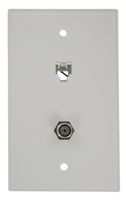 Leviton 40259-W Standard Telephone Wall Jack, 6P4C X F, Screw Terminal, White