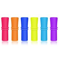Silicone Tips for Stainless Steel Straws, 6 Pack Multicolored Reusable Straw Tip Covers 6mm Replacement Set Food Grade Anti-Burn/Cold FDA Approved Fit Stainless Steel Straws for 20/30oz Yeti Tumblers