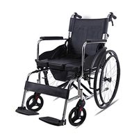 Oceanindw Multi-Functional Wheelchair with Potty, Self-propelled Wheelchair with Puncture Proof Tyres and Removable Footrests, Can Also be Used as a Toilet Chair