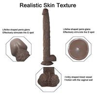 Bibida Ultra-Soft Realistic Toy with Suction Cup for Gay Female Hands-Free Play,15.74 Inch (Color : Brown)