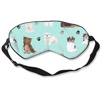 O-X_X-O Ideal Gifts - Unisex Sleeping Eye Mask Chocolate Yorkie Maltese Biewer Terriers Cute Toy Dogs Eye Mask Cover with Adjustable Strap Blindfold Eyemask for Travel Nap Meditation