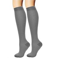 ASRocky Graduated Compression Socks Anti-Fatigue Antimicrobial Calf High Below Knee Mens Womens Sock Leg Foot Ankle Heel Support Pain Relief Stockings Reduce Swelling (1 Pair, Sm/Med, Gray)