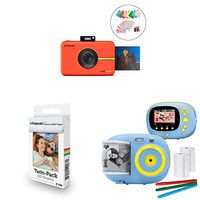 Polaroid SNAP Touch 2.0 - 13MP Portable Instant Print Digital Photo Camera (Red), with Extra Paper and Kids Instant Print Camera & Video Camcorder Bundle with Frames, Filters for Hours of Fun - Blue