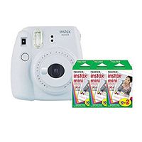 Fujifilm Instax Mini 9 (Smokey White) + 3 x Instant Film Double Pack