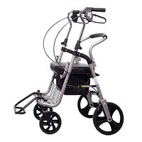 Drive Medical Wheel Walking Aid, Super Lightweight Aluminum Walker, Mobility Portable Rollator Walker with 4 Wheel Walker for Seniors,Silver