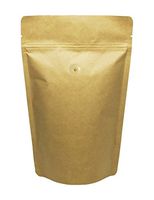 BAP 50 Pack 16 oz Kraft Stand Up Pouch with Valve for Coffee