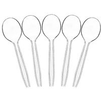 Clear Plastic Soup Spoons Disposable Cutlery Utensils 200 Count