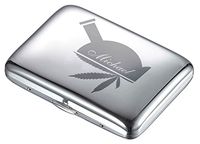 Visol Gunmetal Cigarette Case with Free Personalized Leaf Engraving