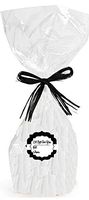 CakeSupplyShop Brand #CK920A - 5pk Tall/Long 9 x 20 Clear Cello/cellophane Bags Gift Basket Packaging Bags Cello Bags with Strings & Gift Tags (Black)