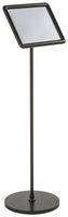 Displays2go Floor Sign Stand, 11 x 8.5 Inches, Landscape, Non-Glare Lens, Black Aluminum (RP1185BK)