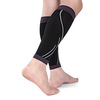 Day Tip Calf Compression Sleeve - Calf Brace - Leg Compression Socks for Helps Shin Splint with Men, Women and Runners - Calf Guard for Running, Cycling, Maternity, Travel, Nurses (Black, Medium)