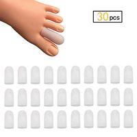 30 Pieces Gel Toe Caps, Silicone Toe Protector, Toe Covers, Protect Toe from Rubbing, Ingrown Toenails, Corns, Blisters, Hammer Toes and Other Painful Toe Problems (Small,White)