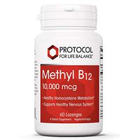 Protocol For Life Balance - Methyl B12 10,000 mcg - Supports Homocysteine Metabolism and Healthy Nervous System, Energy Boost, Cognitive Function, & Digestive System - 60 Lozenges
