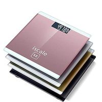 Weighing,Digital Body Weight Bathroom，Weighing Scale， Scale with Step-On Technology, Precision Digital Bathroom Scales, Easy-to-Read Backlight, Glass Top, 400 Pounds Scales/180kg (Color : Black)