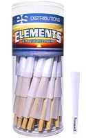 Elements Cones 1 1/4 Size | 75 Pack | Natural Pre Rolled Rice Rolling Paper with Tips and Packing Sticks Included