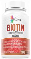 Fladora Biotin Essential Nutrient 1000mcg - Supports Healthy, Strong Nails, Skin, and Hair - 100 Vegetarian Capsules