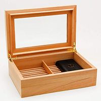 Lxc Cigar Box Humidifier Cedar Wood Constant Humidity Box Cedar Wood Solid Wood Moisturizing Box with Moisturizing Bag