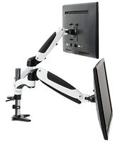 VIVO Premium White Dual Monitor Pneumatic Counterbalance Height Adjustable Arm, Desk Mount Stand | Holds 2 LCD Screens up to 27 inches (STAND-V002JW)
