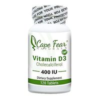 Cape Fear Naturals Vitamin D3, 120 Tablets, 400 IU Each