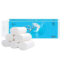 Nishore Roll Toilet Paper Bulk Soft Toilet Paper Original Wood Pulp Paper with 4-Layer, 12 Rools