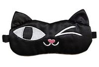 Cute Cat Cartoon Silk Sleep Eye Mask Eyeshade Comfortable Office Blindfold