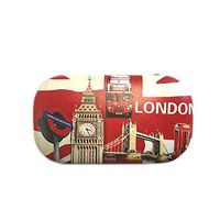 OH Fashion Contact Lens Case Souvenir Cities Designs London Portable Case Travel Kit Contacts Holder Container Soak with Mirror, 1 Pack.