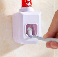 DeroTeno Automatic Toothpaste Dispenser, Toothpaste Holder with Wall Mounted (White)