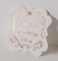 Fancy Frame Thank You Tags, Rose Gold Foil Print, 30-Pack, Arabesque Party Collection (Rose Gold Tags Frame 1)
