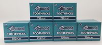10-Pack Diamond Flat Toothpicks - 750 Flat Toothpicks Each