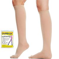 Beister Closed Toe Knee High Calf Compression Socks for Women & Men, Firm 20-30 mmHg Graduated Support for Varicose Veins, Edema, Flight, Pregnancy, Beige, X-Large