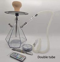 Zwq&zj Transparent Acrylic Hookah Set LED Light Shisha Pipe with Ceramic Bowl Nargile Hose Charcoal Tray Metal Tongs Chicha Narguile,A