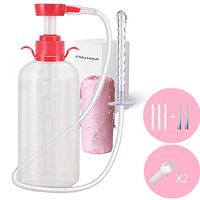 Vaginal Douche Enema Cleaner 600ml Reusable Manual Pressure Anal Vaginal Cleaning System Portable Kit （9pcs）