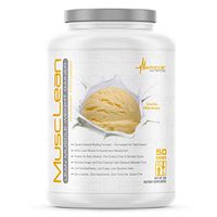 Metabolic Nutrition, Musclean, Whey Protein Meal Replacement, Weight Gainer, High Protein, Low Carb, High Fat, Keto Diet, Digestive Enzymes, 24 Vitamins and Minerals, Vanilla, 5 Pound (50 ser)